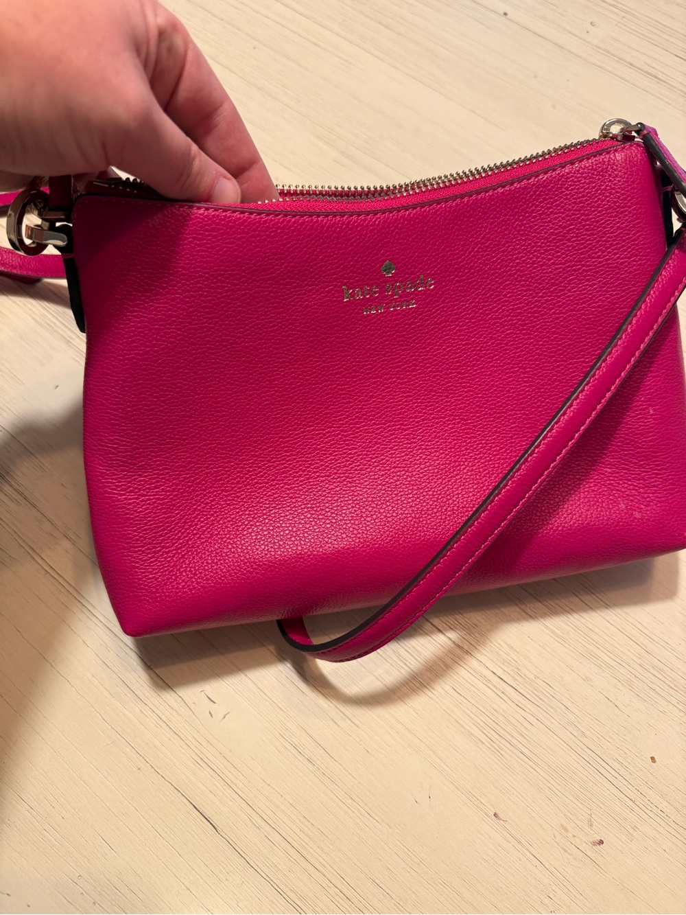 kate spade Hot Pink Pebbled Leather Crossbody
